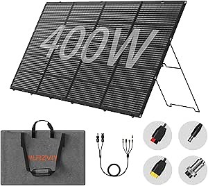 400W Portable Solar Panel for Power Station, 400 Watt 36V ETFE Foldable Solar Panel Charger, IP67 Waterproof Enhanced Kickstands for Off-Gird Outdoor Camping RV SUV Emergency Power Supply