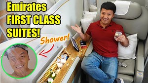 1.9M views · 10K reactions | I was fortunate enough to fly the Emirates First Class with a Shower and Spa on board. Here's a tour of my experience first time showering in the sky. | Strictly Dumpling | Facebook