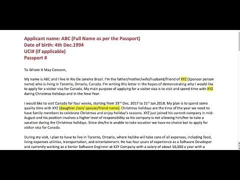 How to write a Cover letter for Visa