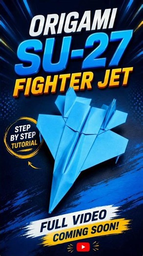 Origami SU-27 Fighter Jet ✈️🔥 | Easy Paper Plane Tutorial