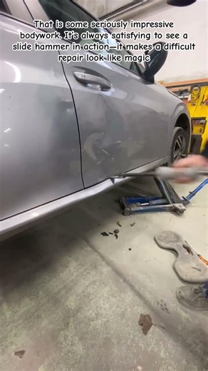 The Art of the Pull: Fixing Deep Car Door Dents with a Slide Hammer #AutoBodyRepair #DentRemoval
