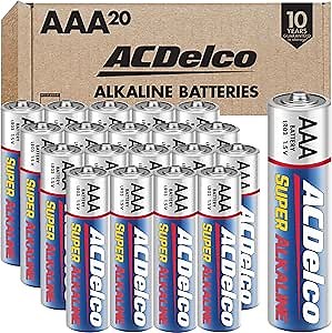 ACDelco 20-Count Triple AAA Batteries, Maximum Power Super Alkaline Battery for Home and Office, 10-Year Shelf Life, Reclosable Packaging