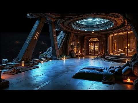 8H Deep Sleep in a Futuristic Alien–Egyptian SPA | 3Hz Delta Waves for Relaxation & Anxiety Relief