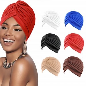 6 PCS Women's Turbans, Solid Color Stretchable Twist Head Scarves, Chemo Hat for Comfort and Style