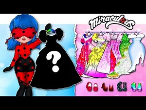 Ladybug changes into a gorgeous new outfit 🌈 Paper DIY