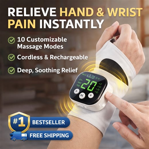 Smart Wrist Massager - Cordless Hand & Wrist Pain Relief Device
