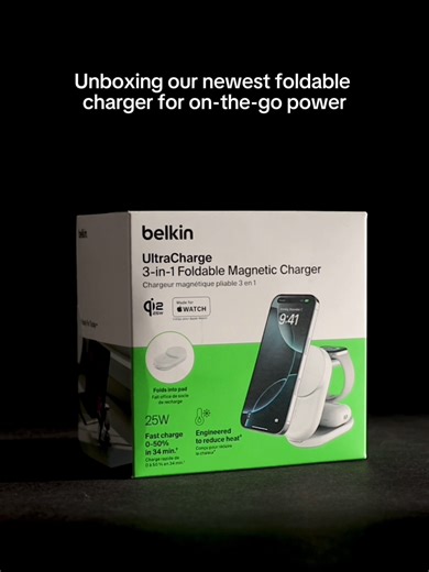 Simpler, smarter, faster. ✅ The 3-in-1 Foldable Charger with Qi2 25W streamlines your charging setup and cuts your charging time in half. 👀 ⚡️ Power your iPhone from 0-50% in just 29 minutes‡ ⚡️ ChillBoost™ cooling technology reduces heat†† ⚡️ Safely fast charge 3 devices at once ⚡️ Travel-friendly, compact and portable Upgrade today on TikTok Shop. #belkin #portablecharger #wirelesscharger #unboxing #tech