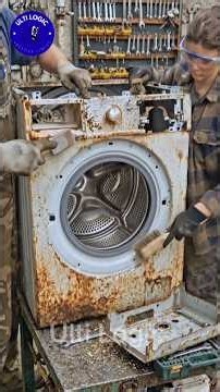 Rusty Washing Machine Restoration 😱 | Full Restoration to Glossy Black | Satisfying Transformation
