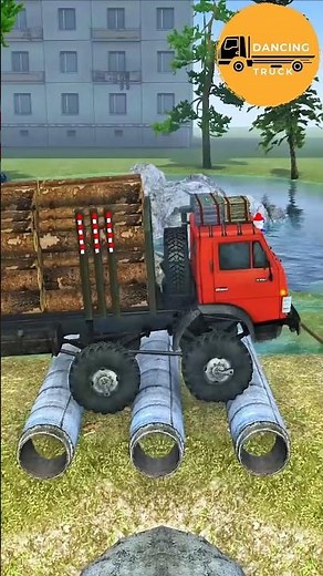 MUDRUNNER SPINTIRES Eps 243. Plank Truck Drags MAX Length Log Convoy Over Speed Bumps