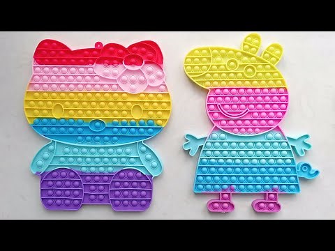 Peppa Pig Pop It & Hello Kitty Pop It Unboxing - Jumbo and Cut Fidget Toy