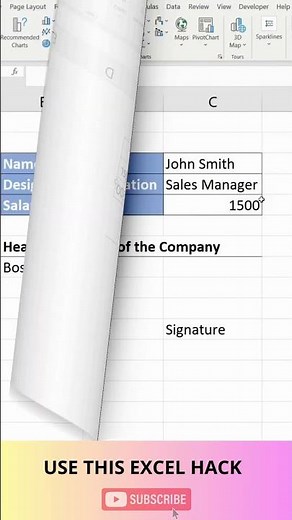 How to insert a signature in Excel?