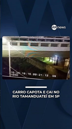 Carro capota e cai no Rio Tamanduateí após acidente em São Paulo | #sbtnews