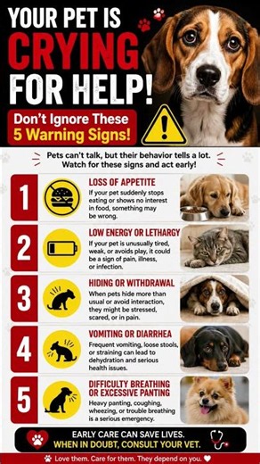 🚨 5 Warning Signs Your Pet Is Crying for Help! | Don't Ignore These Symptoms 🐶🐱 #shorts #pets