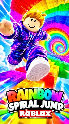 🌈 I Survived the CRAZIEST Rainbow Spiral Jump in Roblox! 😱🌈 #roblox #shorts