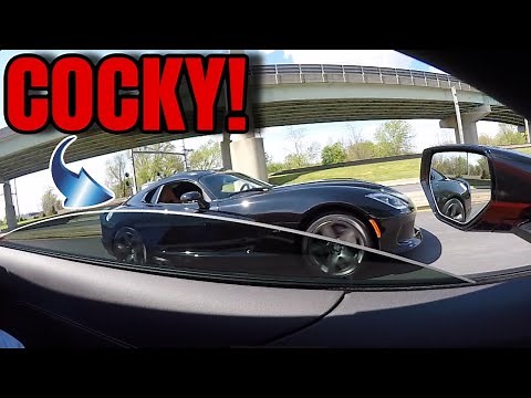 COCKY Dodge VIPER DESTROYED by New C8 Mid Engine Corvette! *INSANE STREET RACE*
