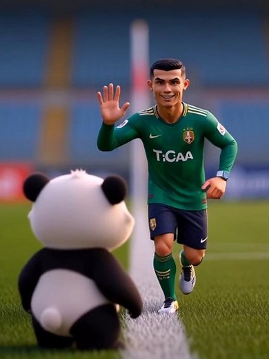 CR7 meets pandas