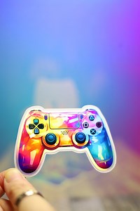 Holo Video Game Controller Sticker Play Remote Decal Rainbow Laptop Tag Gaming Station Handmade Diecut Streamer Gift Foil Gamer Holographic - Etsy