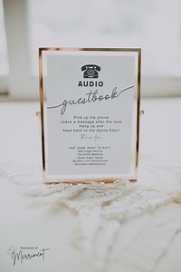 Audio Guestbook Sign | Modern Minimalist Audio Guestbook | Wedding Phone Guestbook Sign | Pick up the Phone | Leave a Message After the Tone - Etsy