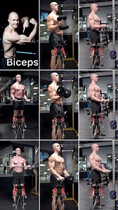 Biceps exercises! 🦾 Here are some biceps exercises you can add to your routine. 1) DB hammer curl 2) Rope cable hammer curl 3) Barbell curl 4) Alternating DB supinated curls 5) Bilateral cable curl 6) Barbell reverse curl 7) DB reverse curl 8) Bilateral cable reverse curl Including exercises with supination, pronation & neutral grips can reduce the risk of injury, strength imbalances & improve performance & aesthetics: - TOP ROW (1 & 2) : Semiprone / neutral - MIDDLE ROW (3-5): Supinated - BOTT