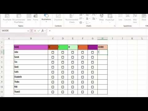 CHECKBOXES IN EXCEL