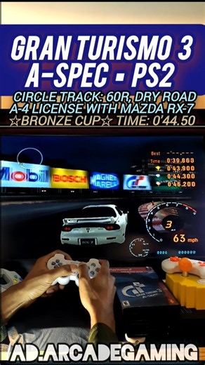 Gran Turismo 3 A-Spec: A-4 Exam With The Mazda RX-7 ☆ Bronze Cup Award For Circle Track 60R Dry Road