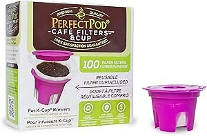 Perfect Pod Cafe Filters & Cup Reusable Coffee Pod Starter Pack - Compatible with Keurig and Select Single Cup Coffee Machines