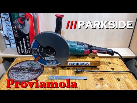 Parkside PWS 230 Lidl angle grinder unboxing and review and test 220 V Lidl Parkside grinder