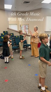 Mrs. Diamond teaches using the Kodály method with our 4th grade students. This video illustrates moving from simple rhythms and movements to more complex ones in order to make the original motions seem easier. Mrs. Popinski’s class sings “Who stole my chickens and my hens,” while coordinating changing hand motions in pairs. | Evangel Classical Christian School