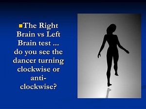 The Right Brain vs Left Brain test ... do you see the dancer turning clockwise or anti-clockwise? - SlideServe
