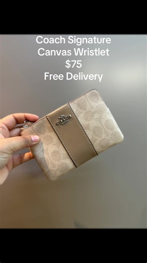 Coach Signature Canvas Wristlet $75