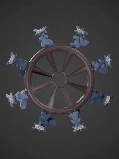 Animation powered by a Wheel 🎡 #3dart #3danimation #Blender #mayaautodesk