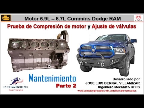 2-[Motor Cummins® 5.9L 6BT (12V)-ISB VP44 (24V)-6.7L CR] Prueba de compresión de motor Dodge RAM