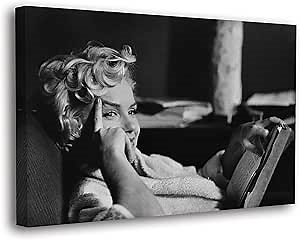Marilyn Monroe Wall Art - Canvas & Poster - Trendy Makeup Room Decor - Framed Vintage Art - Vogue Poster - Room & Bedroom Decor (Marilyn Monroe Book, 8" x 12" - Ready to Hang