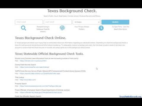Texas Background Check (Official Criminal and Public Records Search Online).