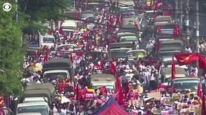 4.1K views · 73 reactions | Thousands of protesters gathered in cities and towns across Myanmar on Monday to protest a military coup despite a chilling message from the junta that a confrontation would cost more lives. So far, three pro-democracy protesters have lost their lives because of police actions. https://cbsn.ws/3kdhec7 | CBS Evening News | Facebook