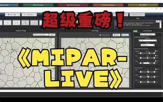 MIPAR Live -Live imaging Automated analysis（实时成像 自动分析）