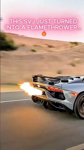 SVJ GINTANI: Insane BURNOUT💨Massive V12 EXHAUST FLAMES!🔥 #streetchaos #shorts #lamborghini #cartok
