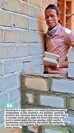 The Smart Way to Place a Concrete Block in a Tight Space! #tools #building