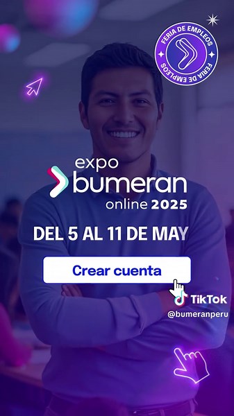 ¡Falta muy poco! ¿Estás listo? 👀 Del 5 al 11 de mayo llega la EXPO BUMERAN ONLINE. Carga tu cv o actualízalo en www.bumeran.com.pe #empleos #fyp #parati #bumeran
