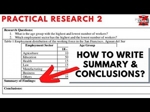 Practical Research 2 How to Write Summary of Findings and Conclusions