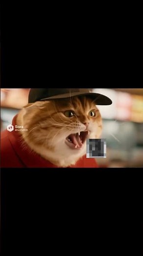 Meow Cashier vs. Angry Customer… Chaos Ensues 😹🍔🔥 #cat #funny