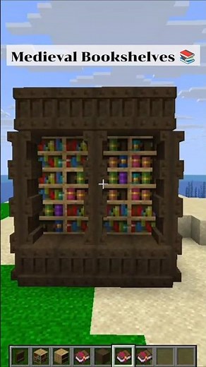 Minecraft Town Library Medieval Bookshelves Design!📚#minecraft #shorts