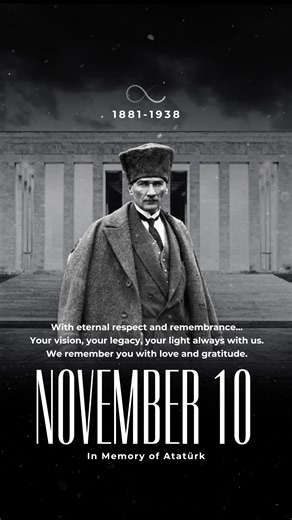 Sonsuz saygı ve özlemle... Vizyonunuz, mirasınız ve ışığınız yolumuzu aydınlatmaya devam ediyor. 10 Kasım’da sevgi, saygı ve minnetle anıyoruz.. . With eternal respect and remembrance… Your vision, your legacy, your light, always with us. We remember you with love and gratitude Nowember 10. . #mphotelstürkiye #nowember10 #atatürk | Labranda Mares Marmaris