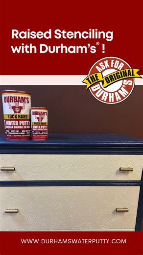 Discover how to create breathtaking raised stencil furniture using Durham's® Water Putty. Whether you’re an experienced DIY enthusiast or a beginner looking to dip your toes into furniture artistry, this project is ideal for anyone eager to enhance their living space. Apply Durham’s Water Putty for a professional-looking finish that will impress friends and family alike! #durhamswaterputty #furnituremakeover #furniturerestoration #diyrepair | Durham's Water Putty