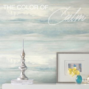 The color of calm...... Pattern SOOTHING MISTS / Blue by Candice Olson for @yorkwallcoverings https://www.yorkwallcoverings.com/products/yds-f05-soothing-mists-scenic-wallpaper?variant=43178654793881 | Candice Olson Design