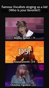 Famous singers as kids (Who is your favorite 🤩) #vocals #highnotes #vs #arianagrande