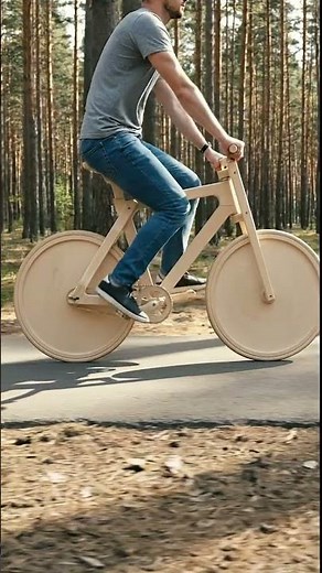Master Woodworking: Riding a Handcrafted Wooden Cycle #bicycle #diy #engineering