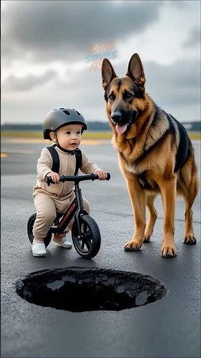 Baby Saves a Dog on the Road #babyhero #baby