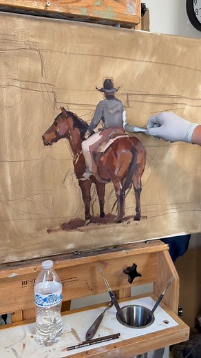 1.1K views · 529 reactions | Painting this cowboy… “Ridge Overlook” 24x48, oil on canvas. | Madelynn Mutter Fine Art | Facebook