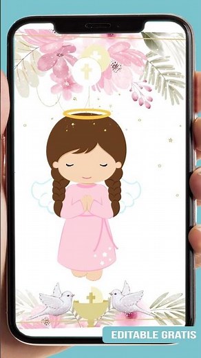 👼📲!Crea INVITACIONES ANIMADAS BAUTIZO para enviar por WhatsApp! 🤩🆓EDITABLE GRATIS
